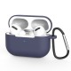 Case for AirPods Pro silicone soft case for headphones + keychain carabiner pendant (case D) Μπλε