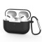 Case for AirPods Pro silicone soft case for headphones + keychain carabiner pendant (case D) Μαύρο