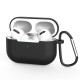 Case for AirPods Pro silicone soft case for headphones + keychain carabiner pendant (case D) Μαύρο