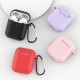 Case for AirPods Pro silicone soft case for headphones + keychain carabiner pendant (case D) Μαύρο