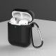 Case for AirPods 2 / AirPods 1 silicone soft cover for headphones + keychain carabiner pendant (cas