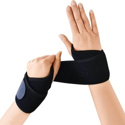 Hurtel Set of two fabric stabilizers with Velcro, black band for right and left wrist (9 inches)
