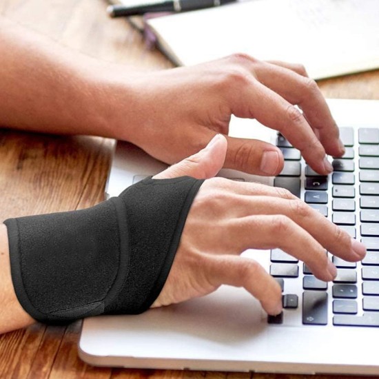 Hurtel Set of two fabric stabilizers with Velcro, black band for right and left wrist (9 inches)