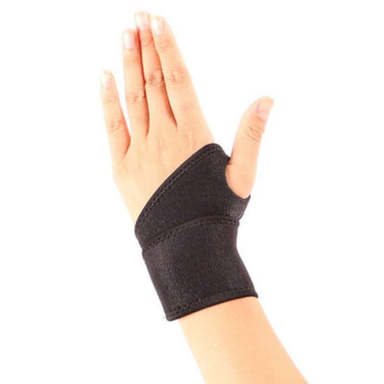 Hurtel Set of two fabric stabilizers with Velcro, black band for right and left wrist (9 inches)