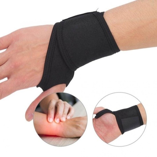 Hurtel Set of two fabric stabilizers with Velcro, black band for right and left wrist (9 inches)