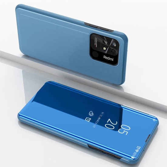 Clear View Case cover for Xiaomi Redmi 10C flip cover blue