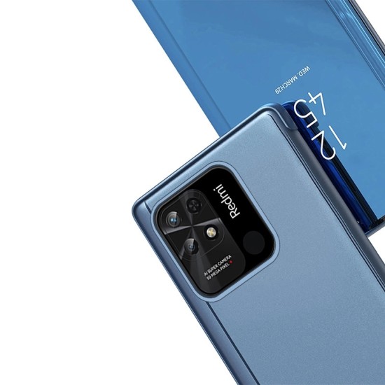 Clear View Case cover for Xiaomi Redmi 10C flip cover blue