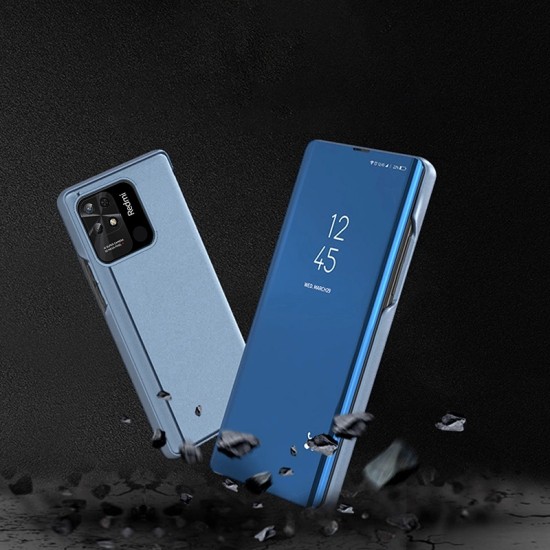 Clear View Case cover for Xiaomi Redmi 10C flip cover blue