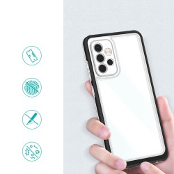 Clear 3in1 case for Samsung Galaxy A14 silicone cover with frame black