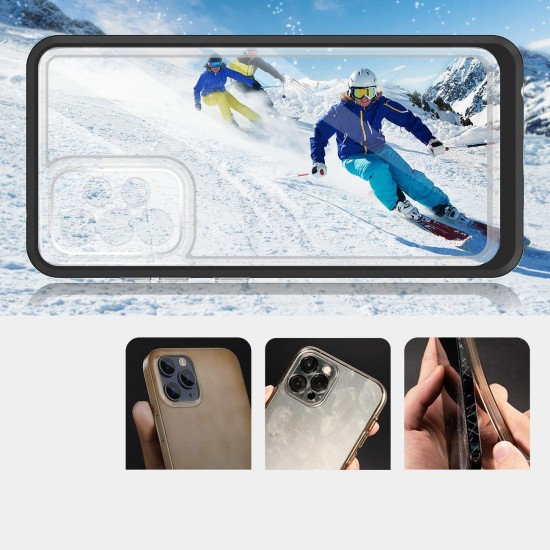 Clear 3in1 case for Samsung Galaxy A14 silicone cover with frame black Clear 3in1 case for Samsung Galaxy A14 silicone cover with frame black