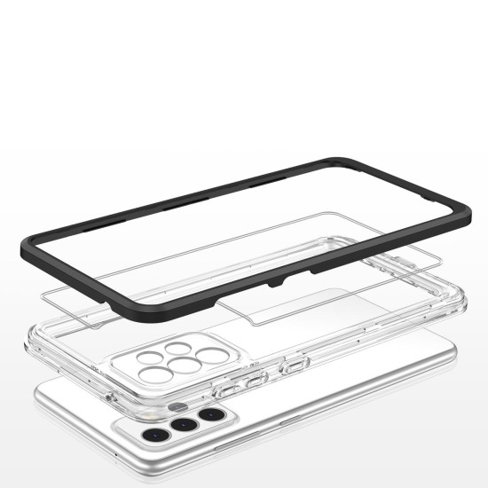 Clear 3in1 case for Samsung Galaxy A14 silicone cover with frame black Clear 3in1 case for Samsung Galaxy A14 silicone cover with frame black