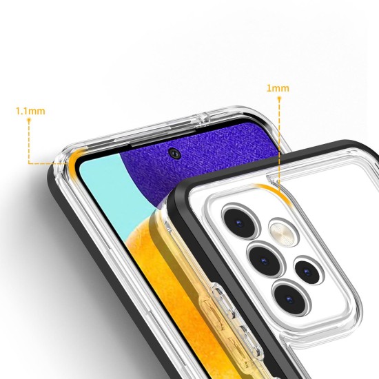 Clear 3in1 case for Samsung Galaxy A14 silicone cover with frame black Clear 3in1 case for Samsung Galaxy A14 silicone cover with frame black