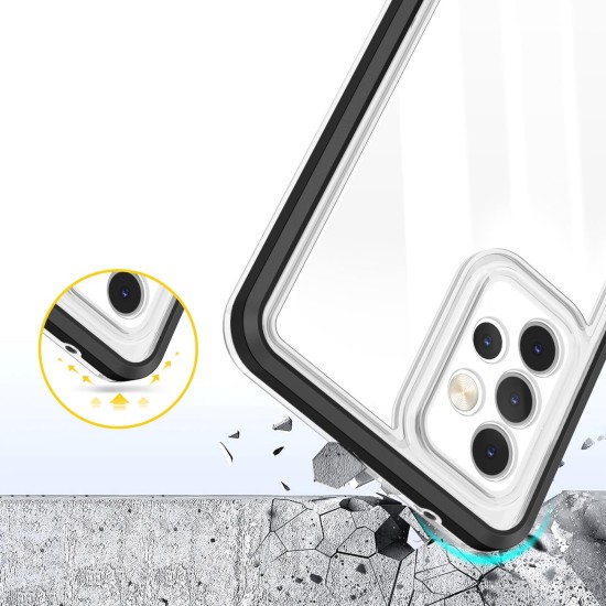 Clear 3in1 case for Samsung Galaxy A14 silicone cover with frame black Clear 3in1 case for Samsung Galaxy A14 silicone cover with frame black