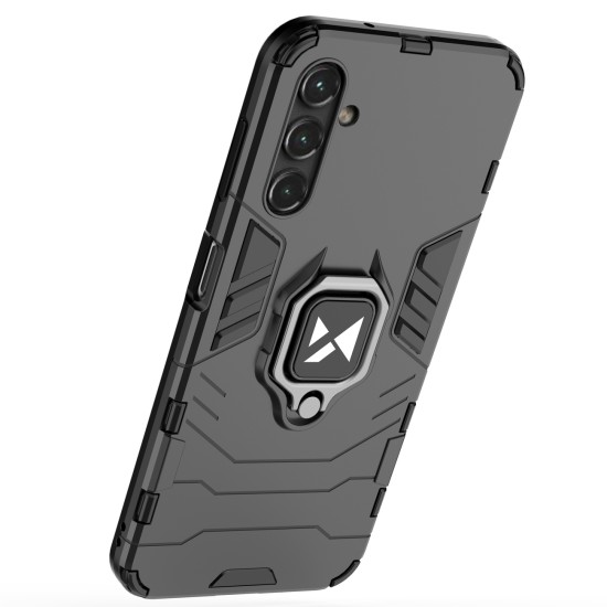 Wozinsky Ring Armor case for Samsung Galaxy A14 armored cover magnetic holder ring black