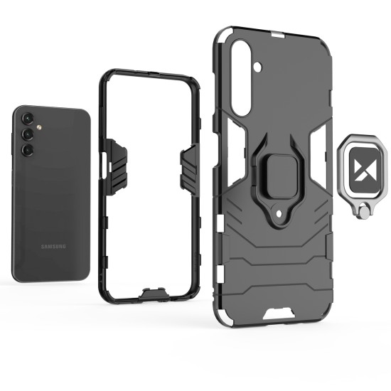 Wozinsky Ring Armor case for Samsung Galaxy A14 armored cover magnetic holder ring black