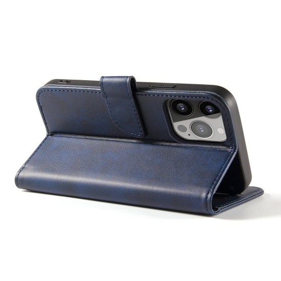 Magnet Case Cover for Xiaomi Redmi 11A / Poco C55 /Redmi 12C Cover with Flip Wallet Stand Blue