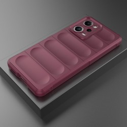 Magic Shield Case Cover for Xiaomi Redmi Note 12 Pro / Poco X5 Pro 5G Flexible Armor Cover Burgundy