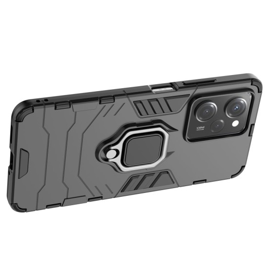 Ring Armor Case for Xiaomi Redmi Note 12 Pro / Poco X5 Pro 5G Armor Cover Magnetic Holder Ring Black