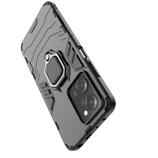 Ring Armor Case for Xiaomi Redmi Note 12 Pro / Poco X5 Pro 5G Armor Cover Magnetic Holder Ring Black