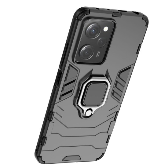 Ring Armor Case for Xiaomi Redmi Note 12 Pro / Poco X5 Pro 5G Armor Cover Magnetic Holder Ring Black