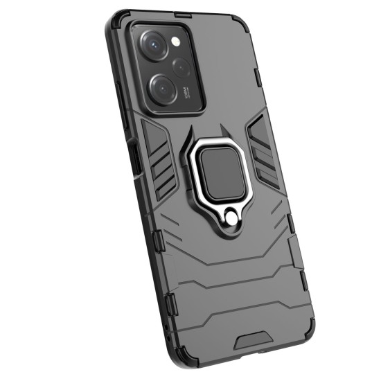 Ring Armor Case for Xiaomi Redmi Note 12 Pro / Poco X5 Pro 5G Armor Cover Magnetic Holder Ring Black