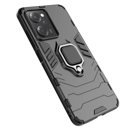 Ring Armor Case for Xiaomi Redmi Note 12 Pro / Poco X5 Pro 5G Armor Cover Magnetic Holder Ring Black