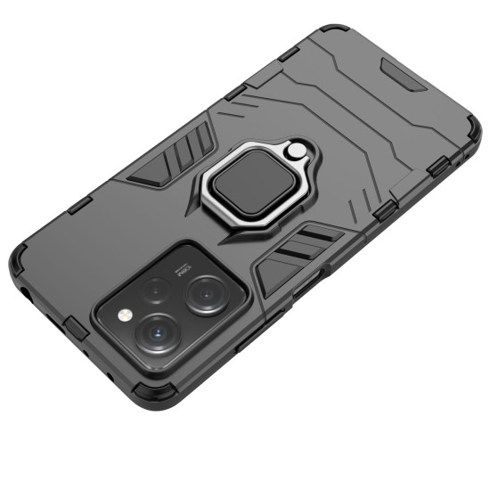 Ring Armor Case for Xiaomi Redmi Note 12 Pro / Poco X5 Pro 5G Armor Cover Magnetic Holder Ring Black