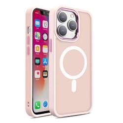Magnetic Color Matte Case for iPhone 15 - pink