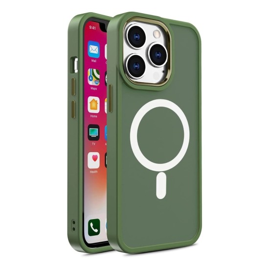 Magnetic Color Matte Case for iPhone 15 Pro Max - green Magnetic Color Matte Case for iPhone 15 Pro Max - green
