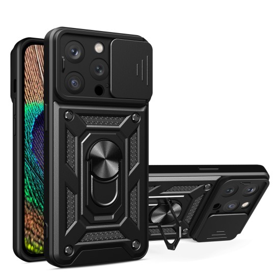 Camshield Back Cover Ανθεκτική Μαύρο (iPhone 15 Pro Max)
