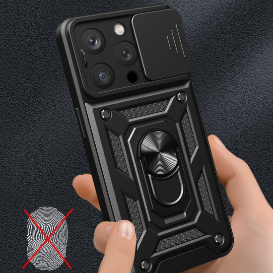 Camshield Back Cover Ανθεκτική Μαύρο (iPhone 15 Pro Max)