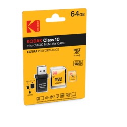 Memory Card MicroSD Kodak Extra Performance 64GB Class 10 with Adapter