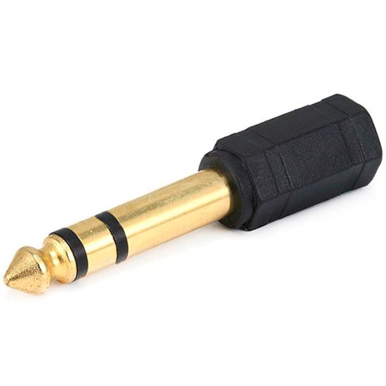 Powertech Adapter Stereo 3.5mm F/M 6.35mm, Χρυσό 5 Τεμαχια