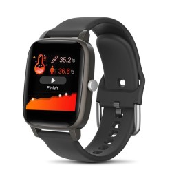 Ιntime Smartwatch T98, 1.4" έγχρωμο, IP67, μέτρηση θερμοκρασίας Μαύρο