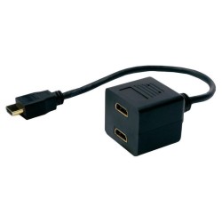 Powertech HDMI Διαχωριστής Splitter 19PIn Αρσενικό / 2x Θηλυκό Χρυσό Copper