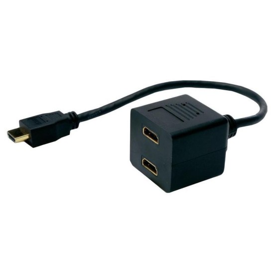 Powertech HDMI Διαχωριστής Splitter 19PIn Αρσενικό / 2x Θηλυκό Χρυσό Copper