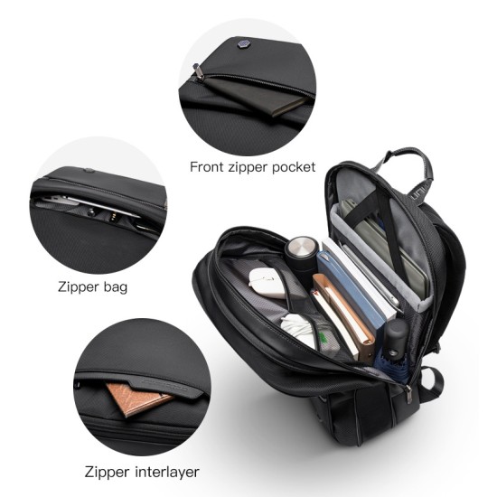 Arctic Hunter τσάντα πλάτης B00410-BK με θήκη laptop, πτυσσόμενη, Μαύρο